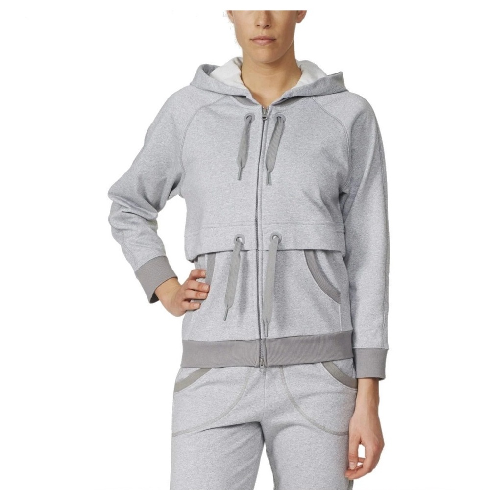 Adidas/Stella McCartney zip-up hoodie and matching cropped sweatpants in grey M